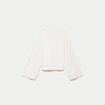 T-shirt cropped bas resserr&eacute; ecru