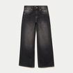 Jean loose taille basse denim noir ado