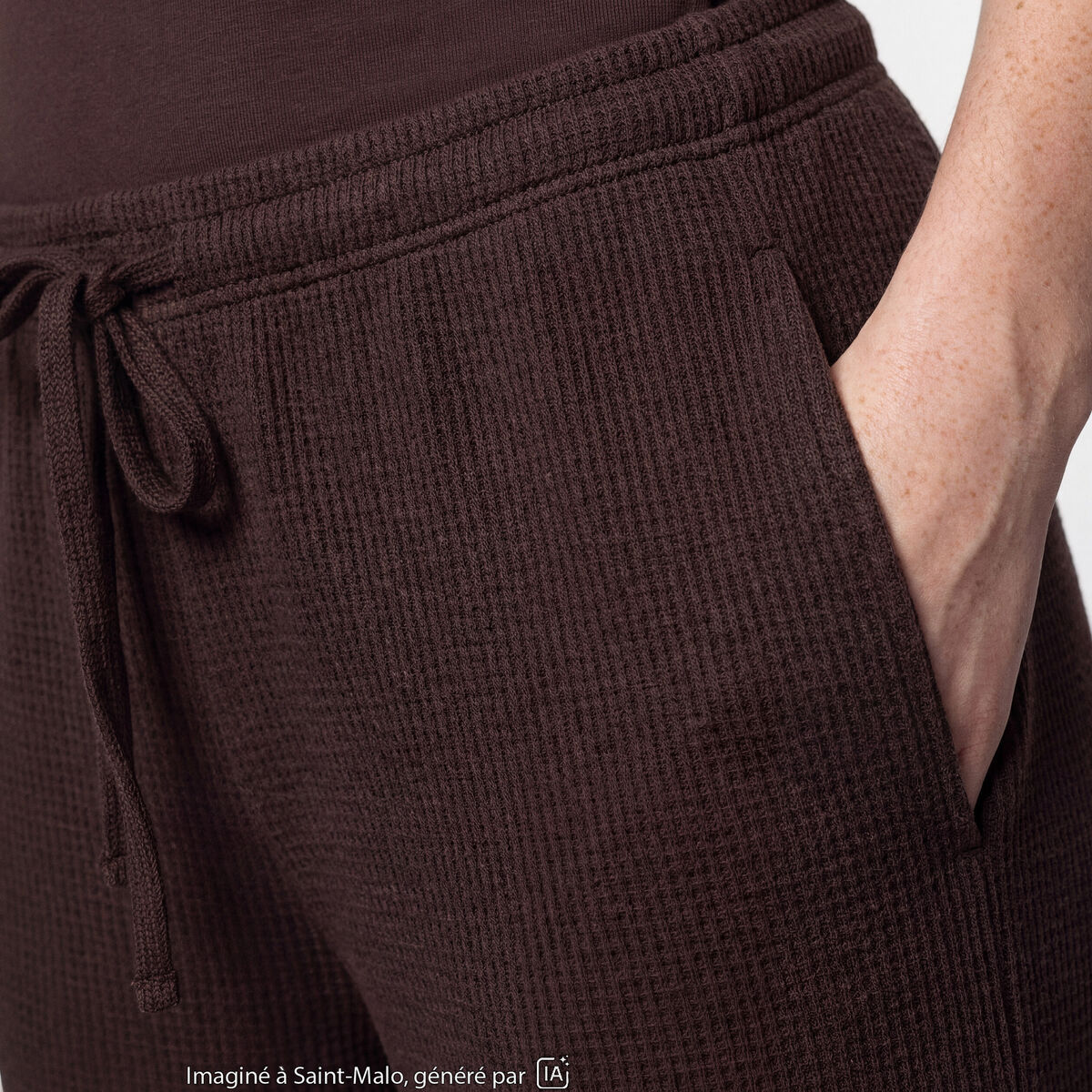 Pantalon large taille standard marron fonc&eacute;