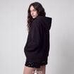 Sweat boyfriend brillant &agrave; capuche noir