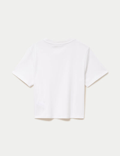 T-shirt col rond manches courtes blanc