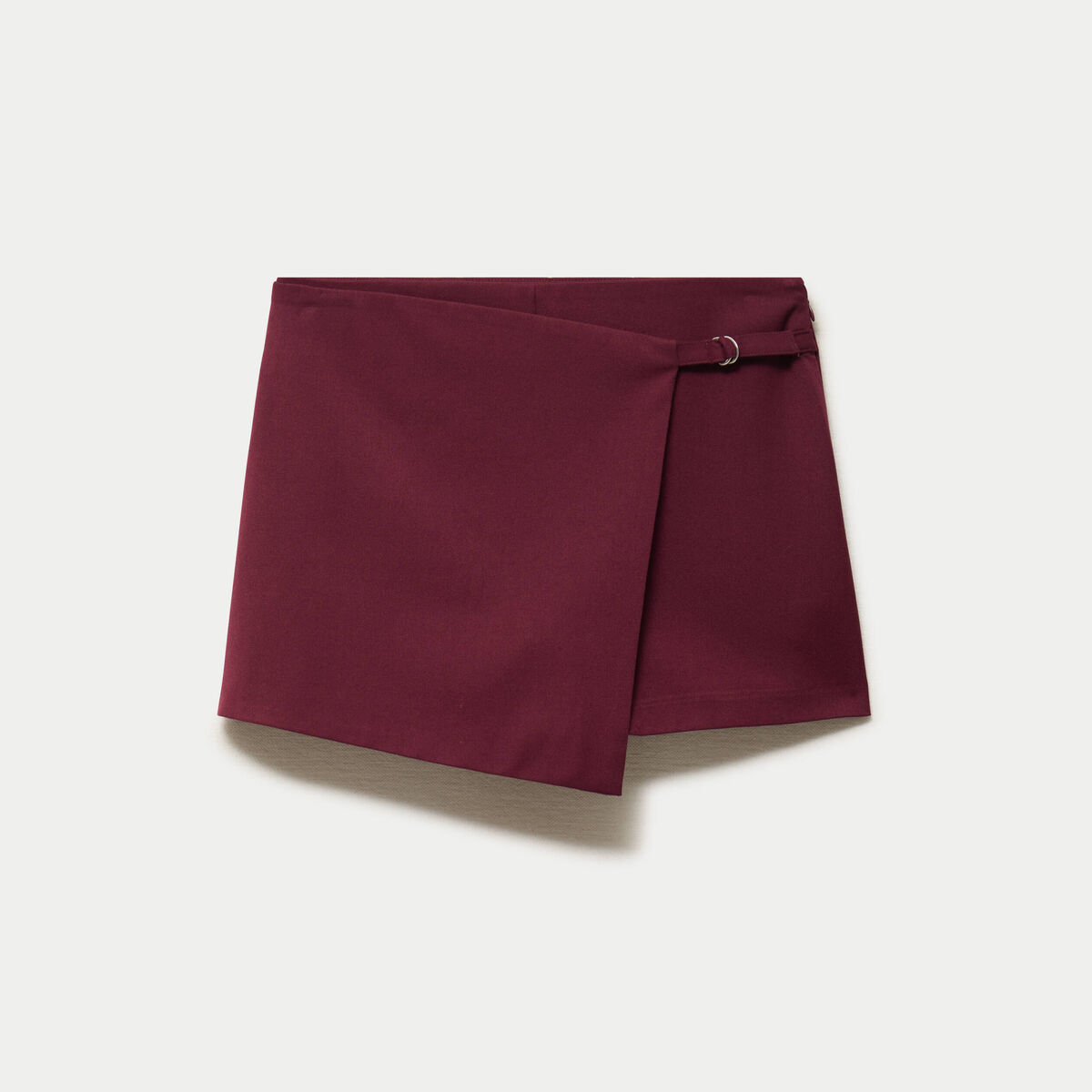 Jupe-short taille haute avec ceinture bordeaux
