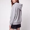 Sweat boyfriend brillant &agrave; capuche gris clair