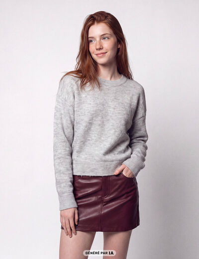 Pull manches longues gris clair