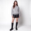 Sweat boyfriend brillant &agrave; capuche gris clair