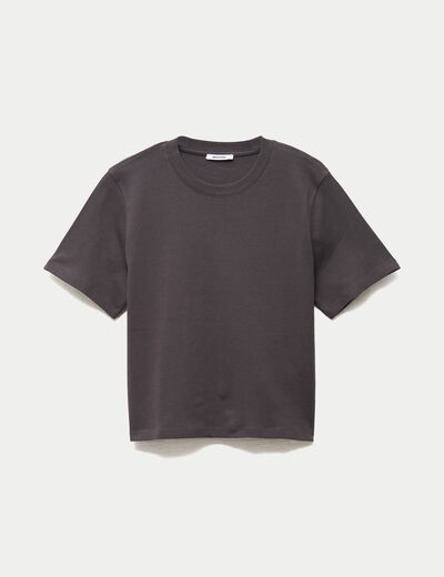 T-shirt col rond manches courtes noir