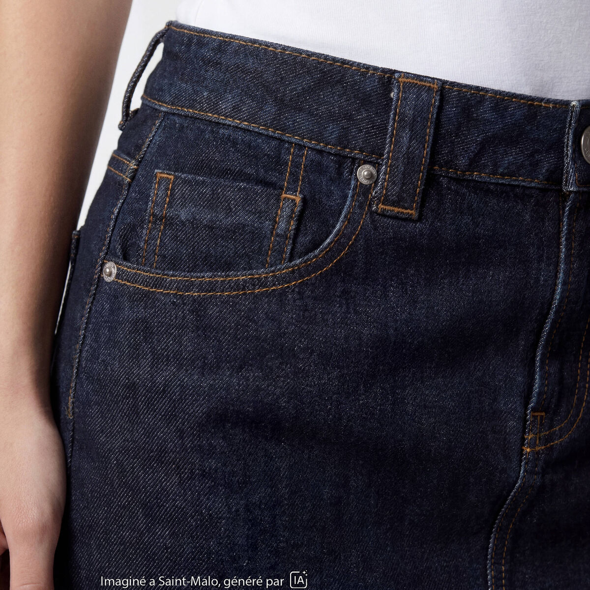 Jupe-short courte en jean denim noir ado