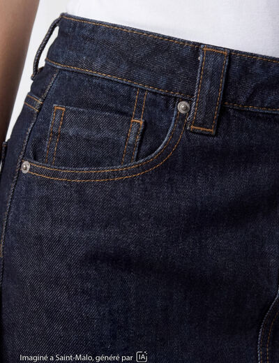 Jupe-short courte en jean denim noir ado