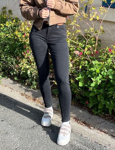 Jean Zoe skinny taille standard denim noir