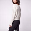 Pull ajust&eacute; manches longues col bateau ecru