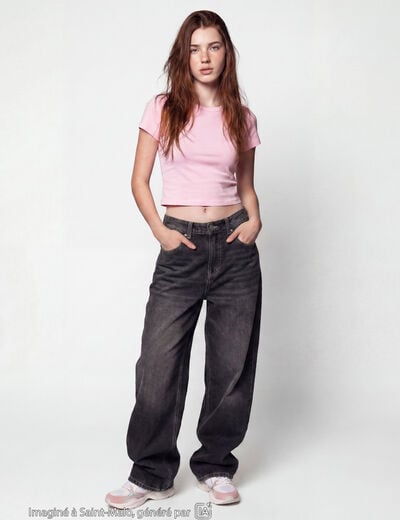 Jean Max loose taille basse denim noir
