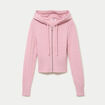 Gilet &agrave; capuche manches longues rose
