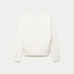 Pull ajust&eacute; manches longues col bateau ecru