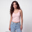 D&eacute;bardeur ajust&eacute; d&eacute;collet&eacute; dentelle rose clair