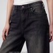 Jean wide leg taille basse denim noir ado