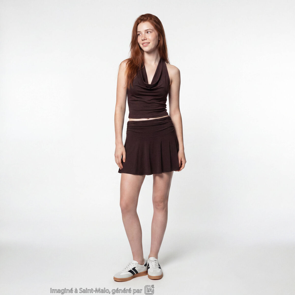 Jupe marron fonc&eacute;