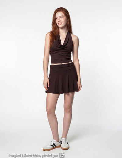 Jupe marron fonc&eacute;