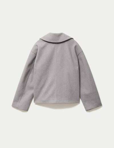 Caban droit gris clair