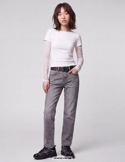Jean Sam regular taille standard denim gris