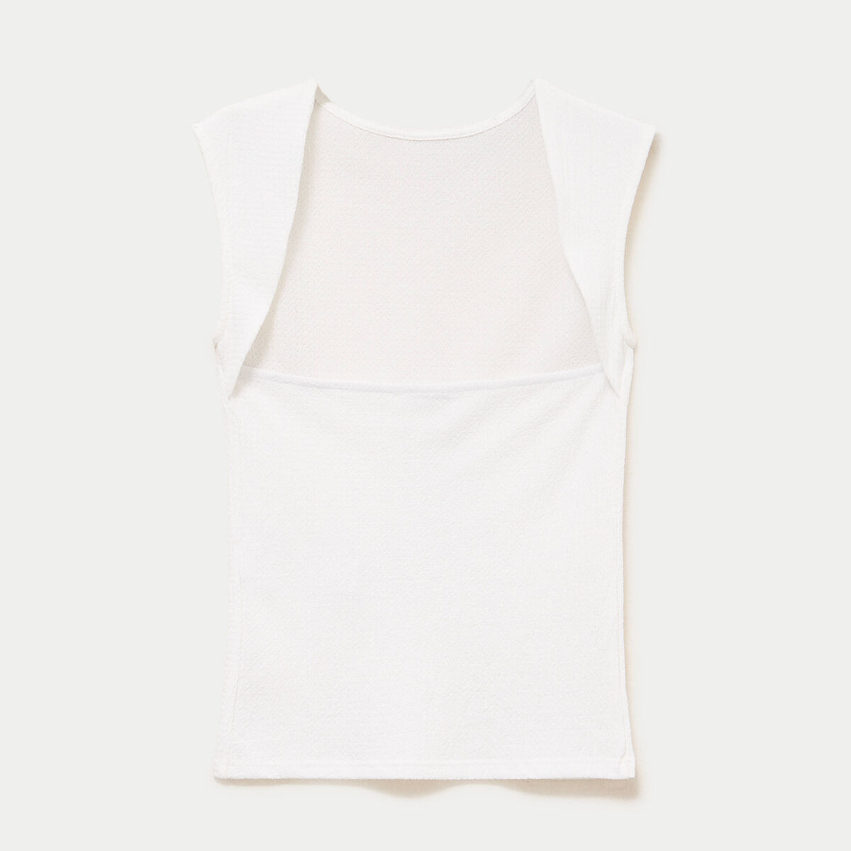 T-shirt ajust&eacute; court d&eacute;collet&eacute; dos ecru ado