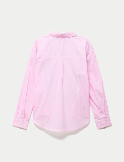 Chemise oversize longue 2-en-1 rose ado