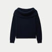 Pull col bardot manches longues bleu marine