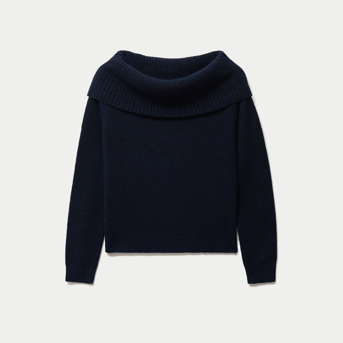 Pull col bardot manches longues bleu marine
