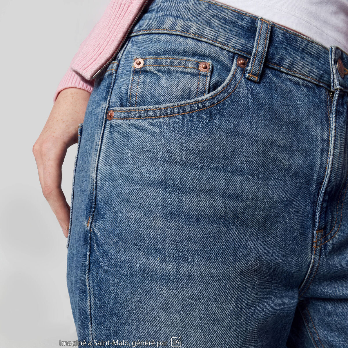 Jean regular taille standard denim double stone ado