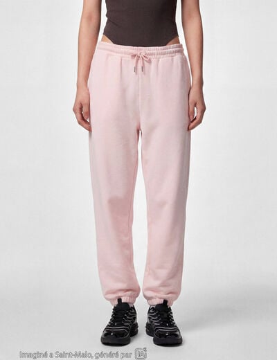 Jogging bas resserr&eacute; taille standard rose clair ado