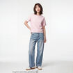 T-shirt col rond manches courtes rose clair
