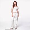 Pantalon large taille standard ecru ado