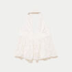 Top cintr&eacute; court sans manches dentelle ecru ado