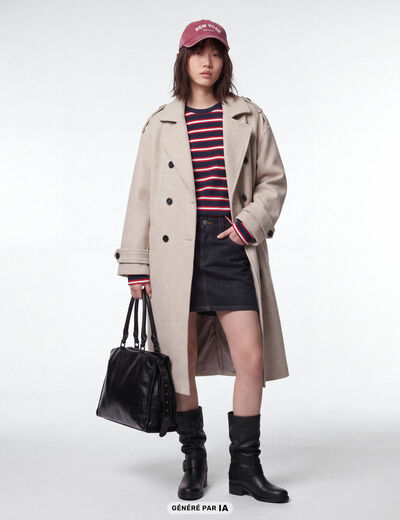 Manteau manches longues taupe