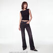 Jean bootcut taille basse denim noir ado