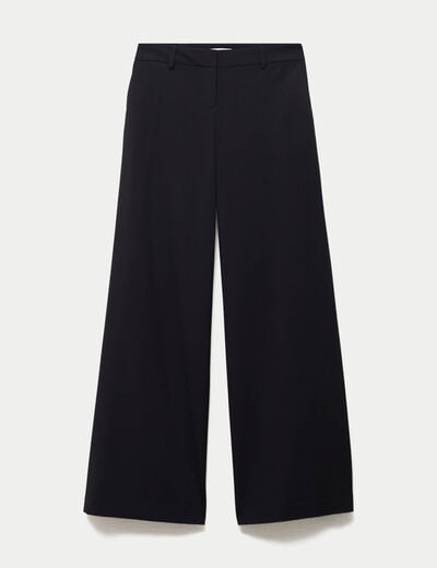 Pantalon coupe large taille basse noir