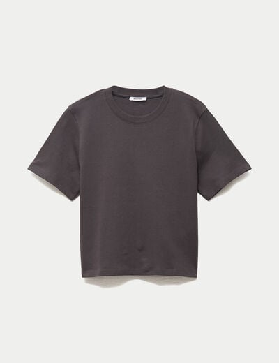 T-shirt col rond manches courtes noir