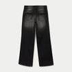 Jean wide leg taille basse denim noir ado