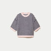Pull col rond manches 3/4 rose clair
