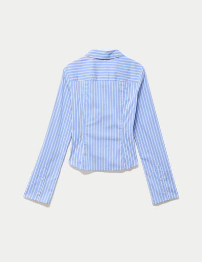 Chemise ajust&eacute;e manches longues bleu ciel