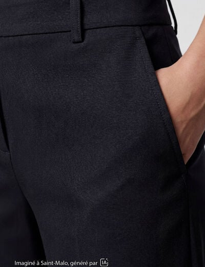 Pantalon coupe large taille basse noir