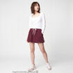 Jupe courte ample effet boule bordeaux