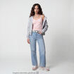 Jean wide leg taille standard denim triple stone ado
