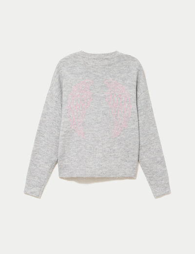Pull manches longues gris clair