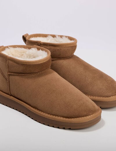 Chaussures aspect daim orange fonc&eacute;