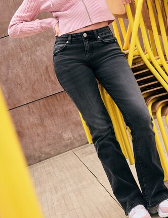 Jean Zoe bootcut taille basse denim noir