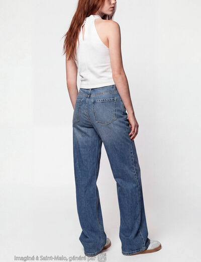 Jean Tom regular taille haute denim double stone