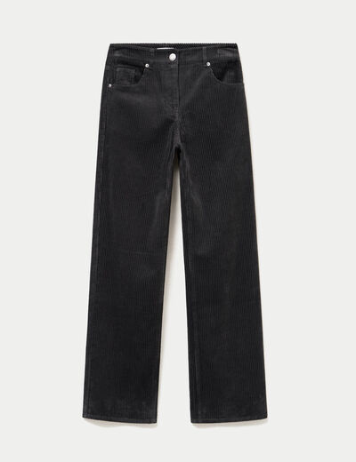 Pantalon bootcut en velours gris