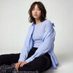 Chemise oversize longue 2-en-1 bleu ciel