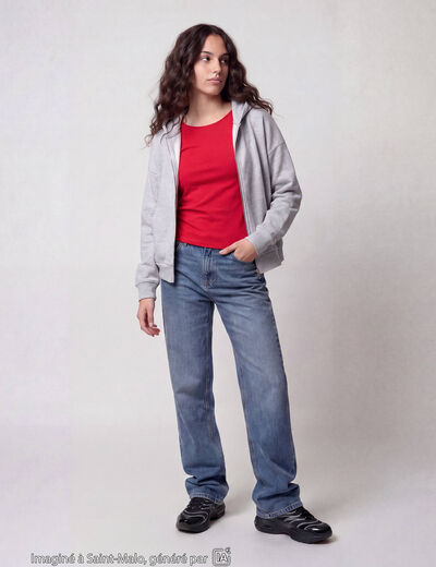 Jean Tom regular taille haute denim double stone