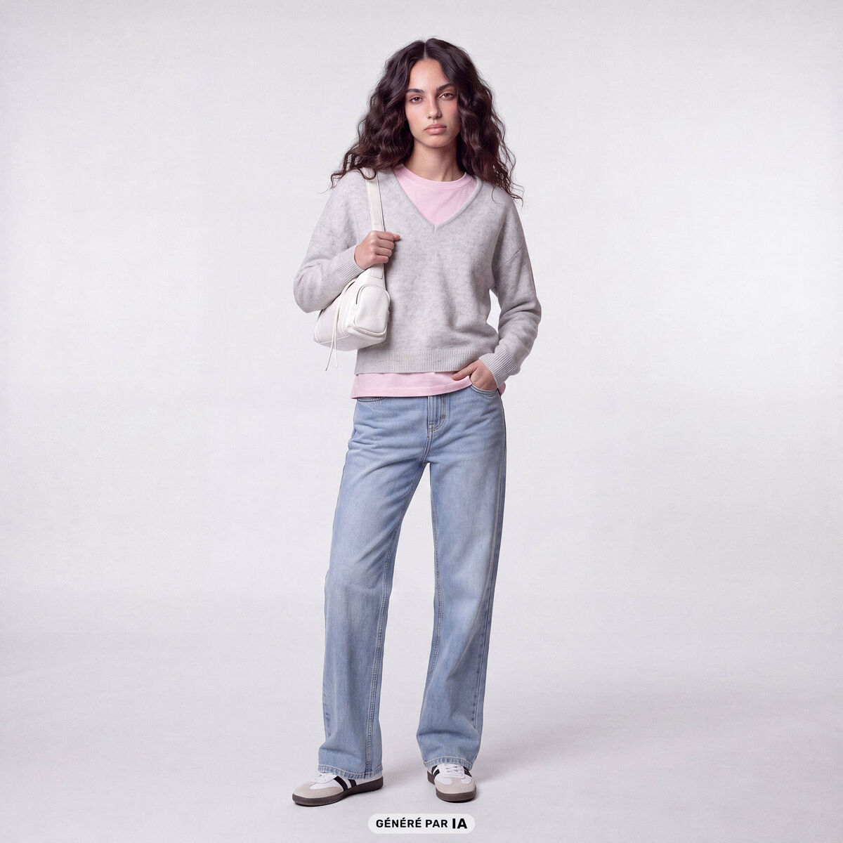 Jean Tom regular taille haute denim bleach